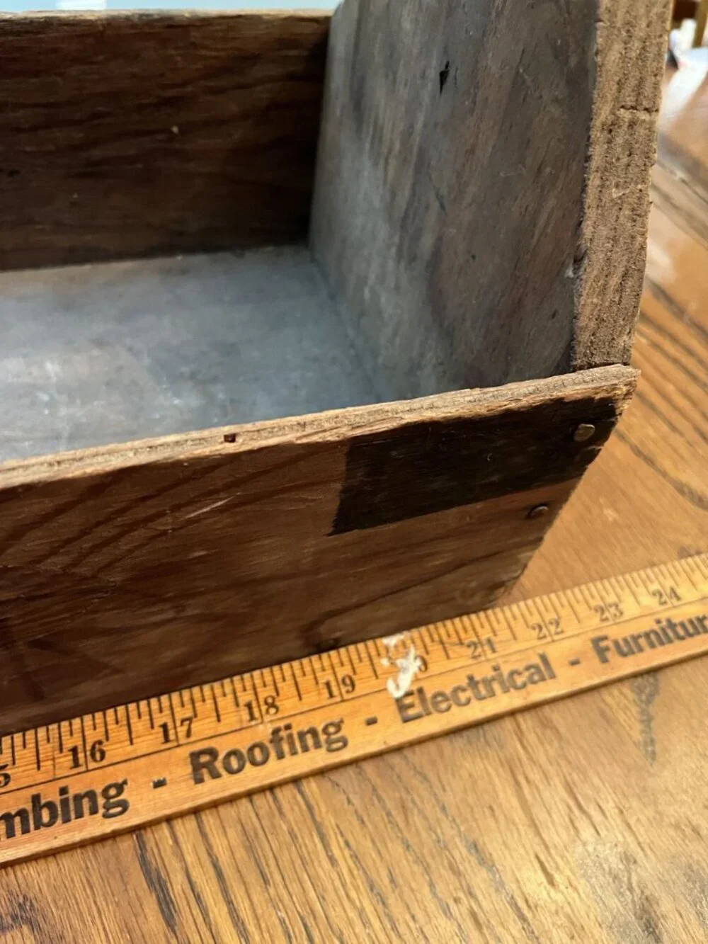 Vintage Handmade Wooden Toolbox Rustic 21